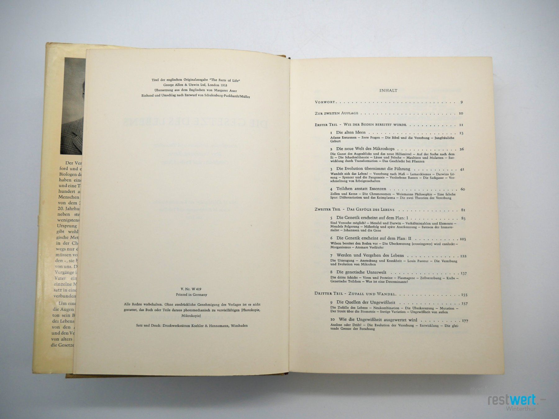 Libri: C.D. DARLINGTON - Die Gesetze des Lebens – Usato da Winterthur venduto da Restwert_Winterthur 1