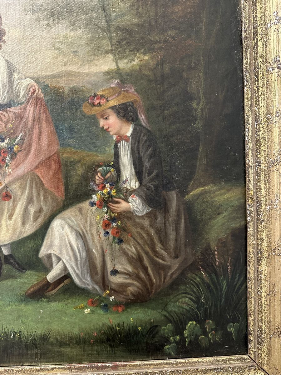 Dipinti: Antikes Gemälde Mädchen mit Blumen Natur 1862 – Usato da Ebikon venduto da Gaenggeliwaar 3
