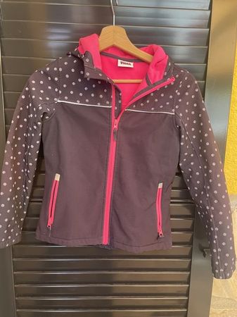 Mädchen Softshell Jacke schwarz rosa 146