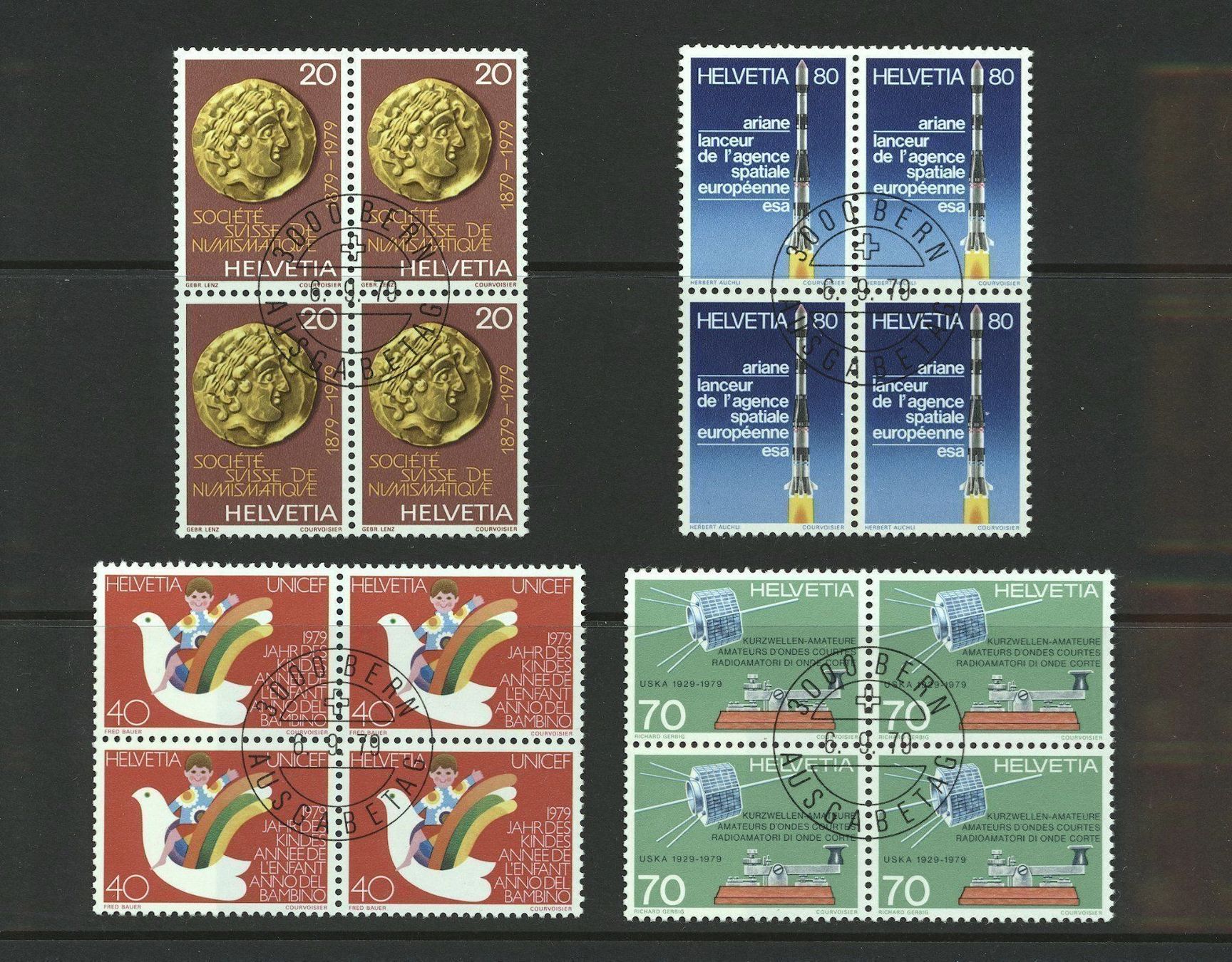 Tutti i francobolli: 1979 diverse Viererblöcke gestempelt ET – Usato da Nesslau venduto da zueri6 3