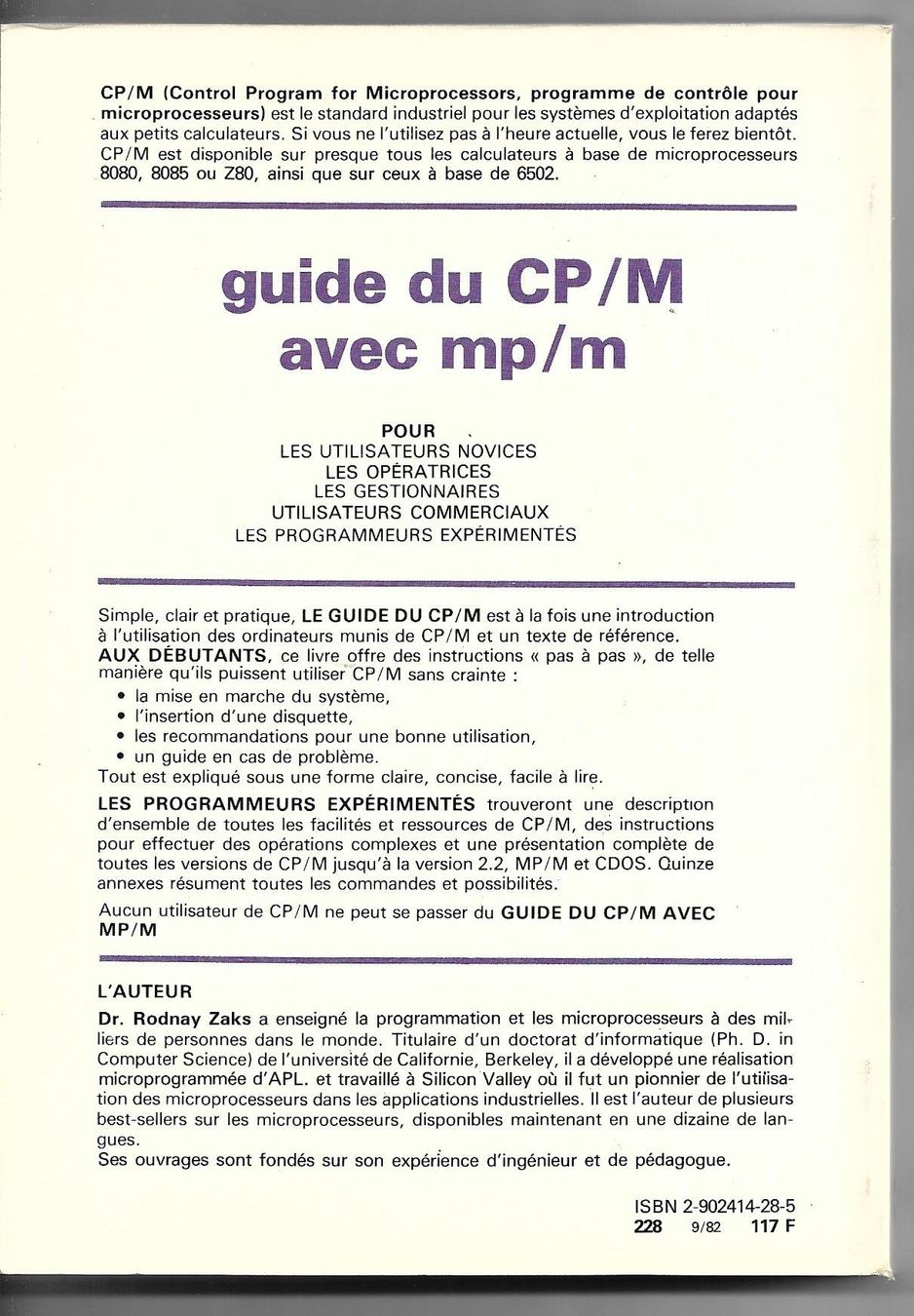 Libri: guide du CP/M Rodnay Zaks 1981 – Usato da Zwingen venduto da Celerio100 1