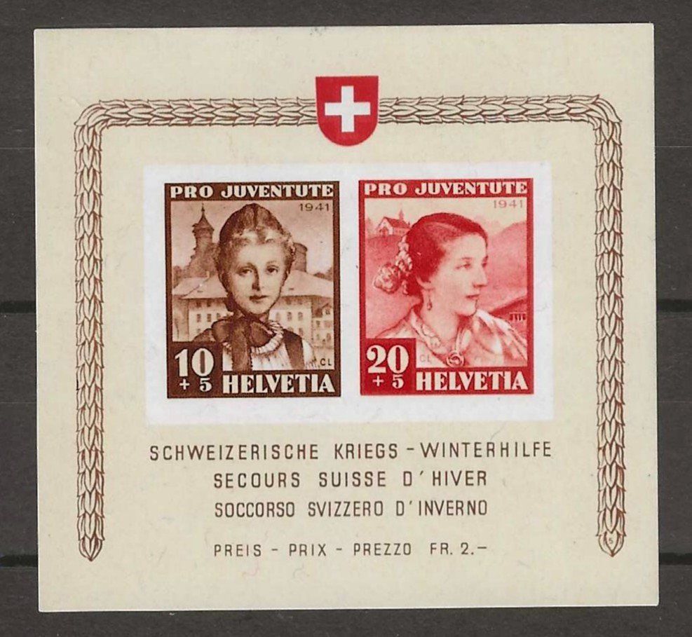 Tutti i francobolli: 1941 : Pro Juventute Block, postfrisch **, signiert – Nuovo (secondo la descrizione) da Gümligen venduto da Geniusbuy