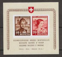 1941 : Pro Juventute Block, postfrisch **, signiert