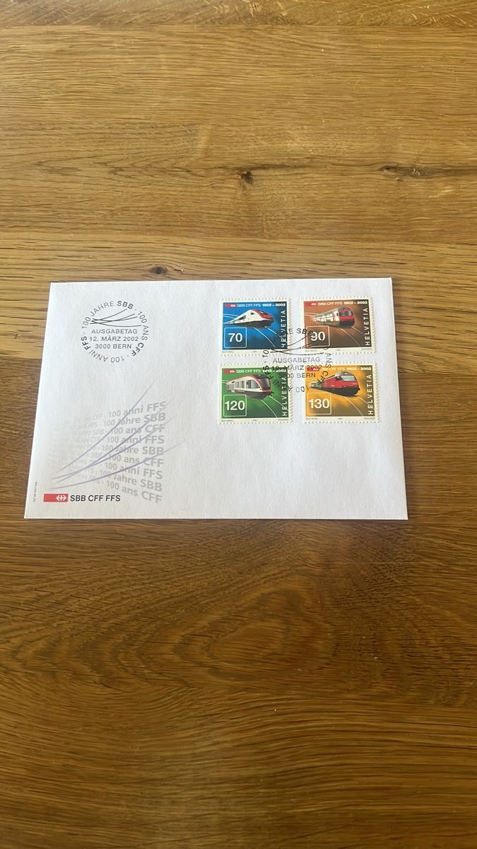 Tutti i francobolli: 100 Jahre SBB CFF FFS - Briefmarken-Set von 2002 – Usato da Erlinsbach venduto da Whistler2017