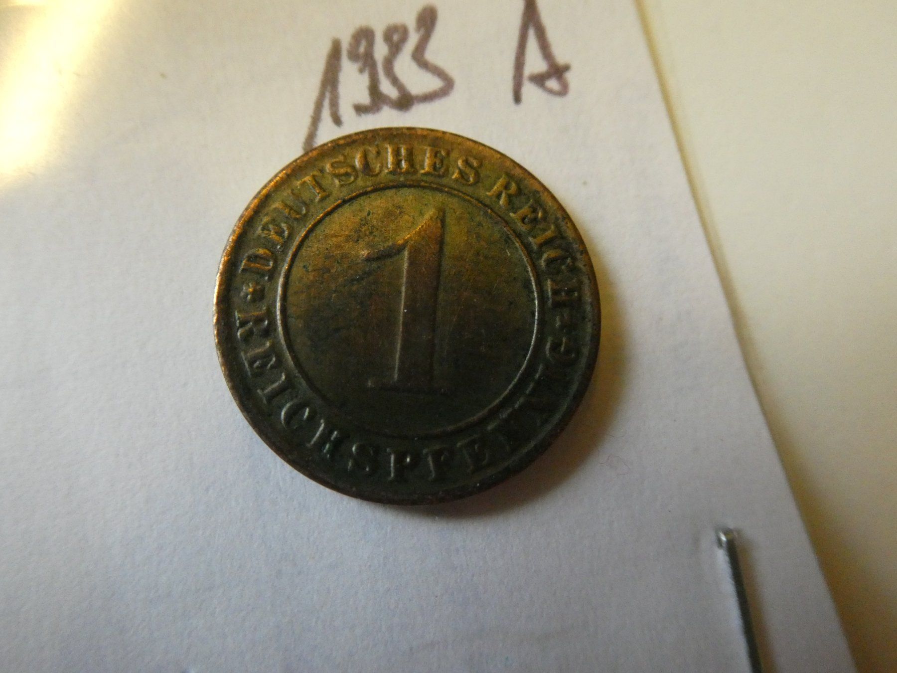 Alle Münzen: Dt. Reich 1933 E, 1 Reichspfennig – Gebraucht aus Hinterforst von rohusri 1
