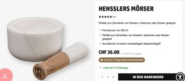 HENSSLERS Marmor-Mörser mit Stössel