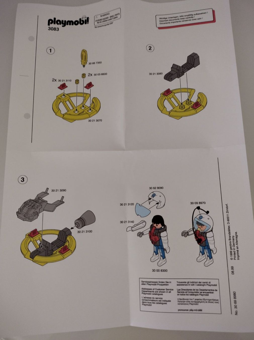 Playmobil Giocattoli: PLAYMOBIL Vintage 3083 Space Hovercraft 1999 – Usato da Oberwil BL venduto da Fgquerschleeger 1