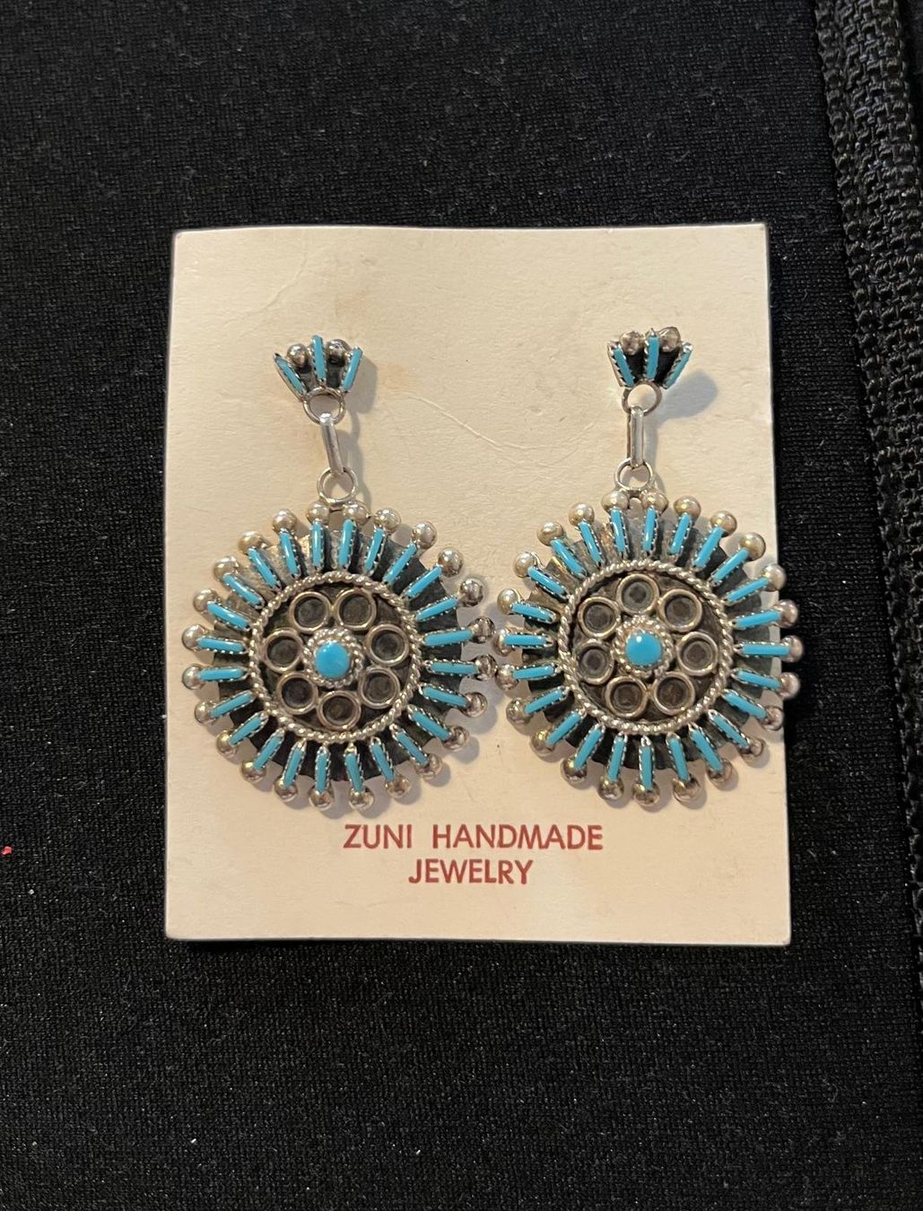 Orecchini pendenti & Orecchini a lobo: Indian Zuni Handmade Earings Turquoise – Usato da Genève venduto da gvokiii