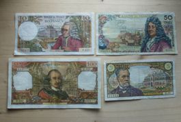 Lot ++ 4 alte Banknoten aus Frankreich