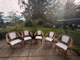 Esszimmerstühle Rattan, 5 Stk.