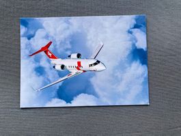 Postkarte Rega-Ambulanzjet Challenger CL-604 neu