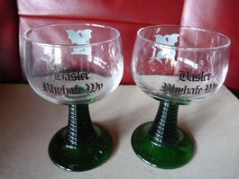 2 Weingläser / Römer "Basler Rhyhafe Wy"