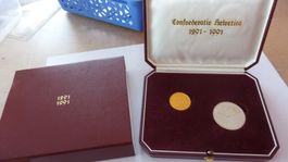 250 Fr.Goldmünze + 20 Fr.Gedenkmünze:700 J.Eidgenossenschaft