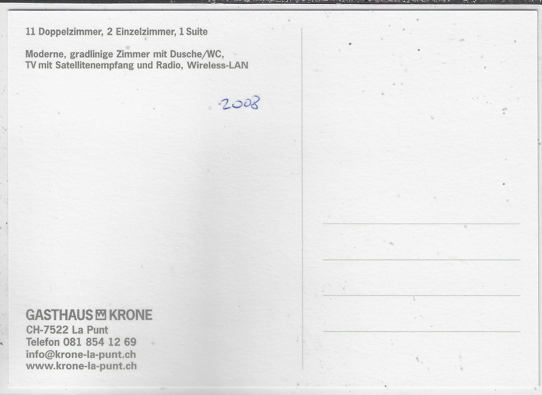 Cartoline postali: La Punt Chamues-ch - Gasthaus Krone – Usato da Ettingen venduto da Kartenplanet 1