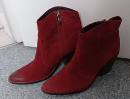 Tamaris Stiefeletten, Wildleder, dunkelrot, Gr. 38