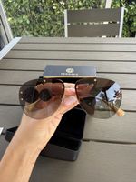 Versace VE2250 Sonnenbrille Gold / Braun 