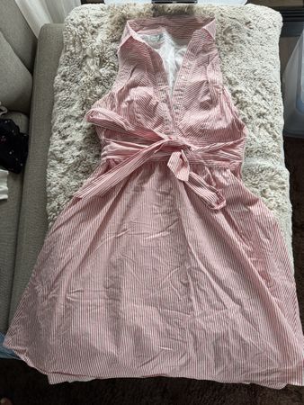 Kleid Zara Basic gestreift rot weiss 