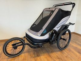 NEU: 3in1 Fahrrad Anhänger Kinderanhänger Jogger Grau