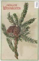 Fröhliche Weihnachten - Tannenzweig - Präge-Litho