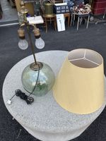 Große Vintage Glas-Kugel Tischlampe
