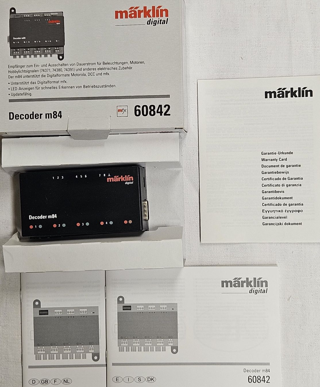 Märklin Modelleisenbahnen: Märklin 60842 Decoder m 84 für Dauerstrom – Neu und originalverpackt aus Breitenbach von  1