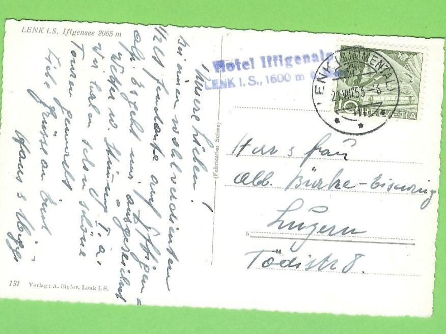 Cartoline postali: Lenk, Ifingsee – Usato da Zürich venduto da t24_de 1