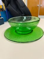 Assiette et bol vintage en verre original Murano
