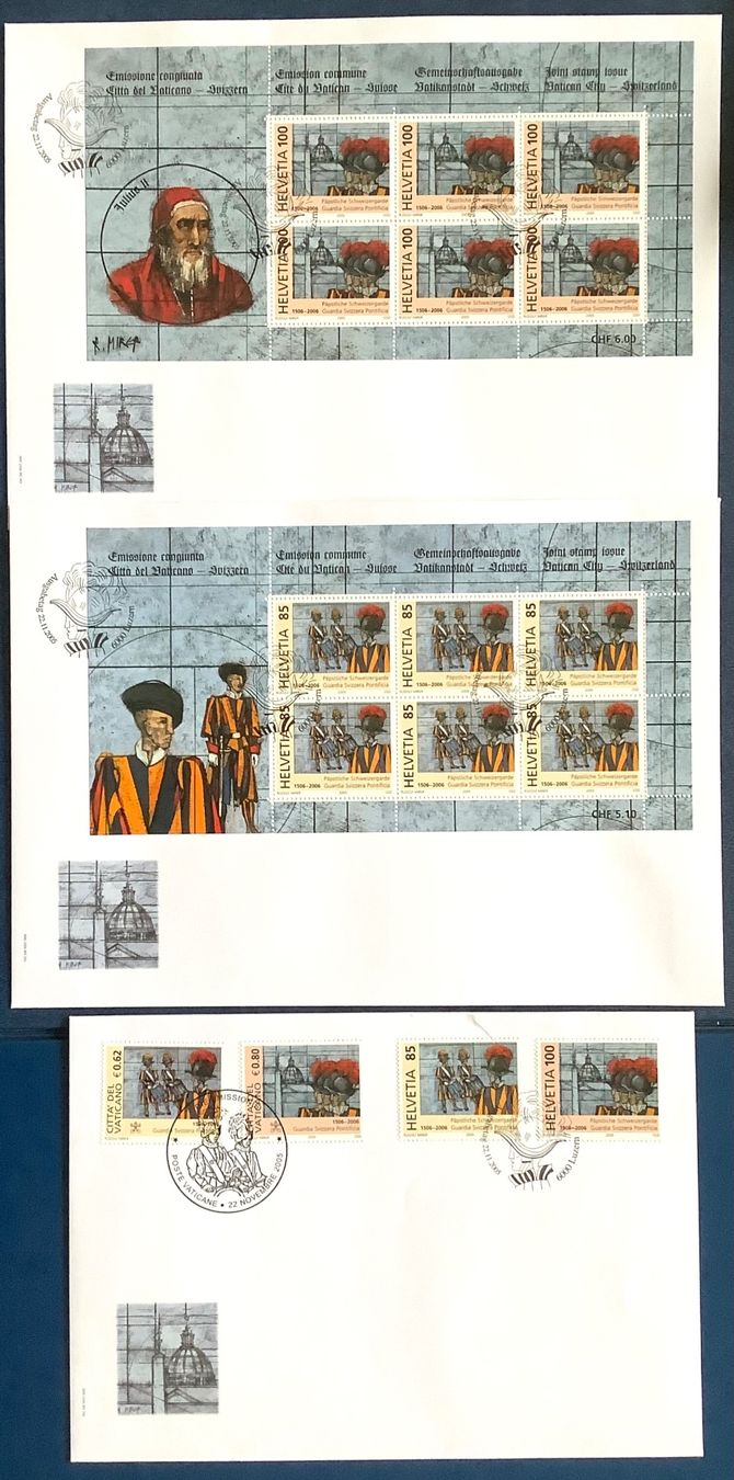 Alle Briefmarken: 2005 Schweizergarde FDC Kleinbogen Satz ** + FDC Kombi – Neu (gemäss Beschreibung) aus Liestal von Skunk02