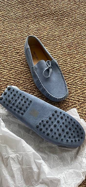 Scarpe da uomo: Leder moccasins in Leder hellblau gr 43 – Usato da Zürich venduto da dam_p956