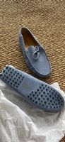 Leder moccasins in Leder hellblau gr 43