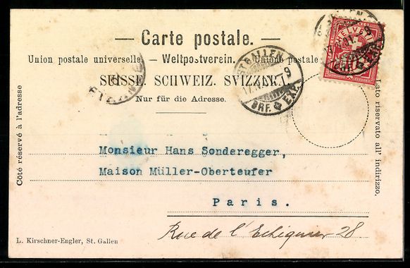 Cartes postales: Passepartout-AK St. Gallen, Strassenpart – D'occasion à Berlin par bartko-reher 1
