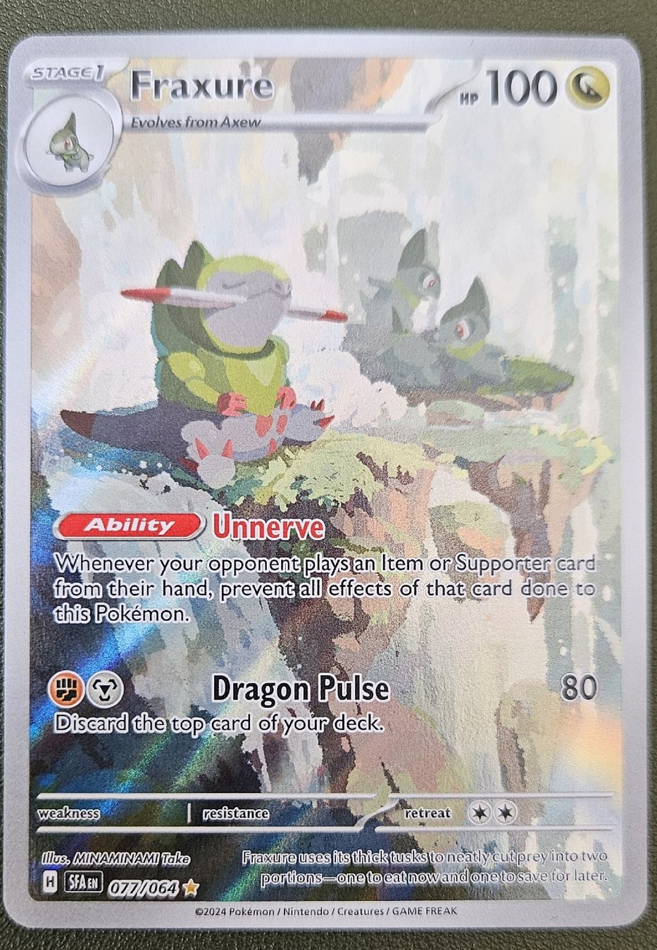 Pokémon Carte collezionabili: Fraxure Pokémon Card SFA 077/064 ENG – Nuovo (secondo la descrizione) da Bern venduto da Ciprofloxacina