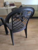 2 Gartenstühle Kunststoff dunkelgrau gebraucht