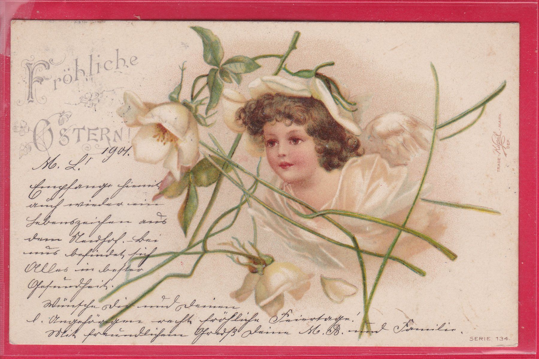 Cartoline postali: FRÖHLICHE OSTERN, 5.4.1901 – Usato da Oberrieden venduto da Gebirgsstelze