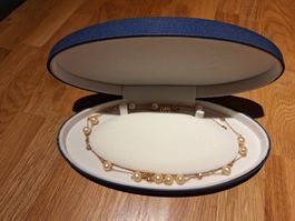 Langes Collier Mimì Milano 750 Rosegold Perlen/Diamanten