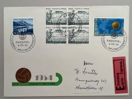 1954 Fussball WM Bern Express-Brief Endspiel