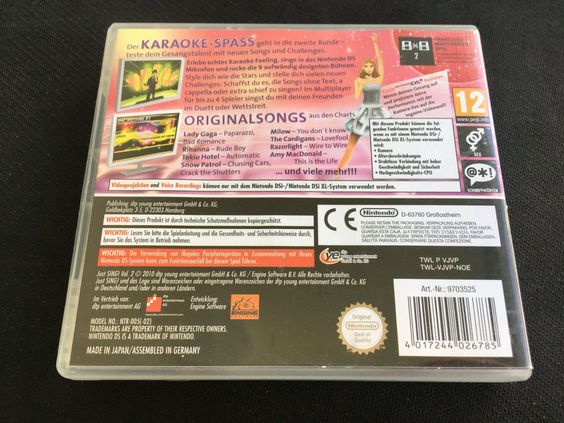 Nintendo Giochi: Just Sing! Vol. 2 - Nintendo DS – Usato da St.Gallen venduto da sjosjo 1