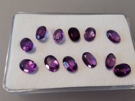 1 Stk. von 12 Amethysten, oval 7 x 5 mm,  AAA