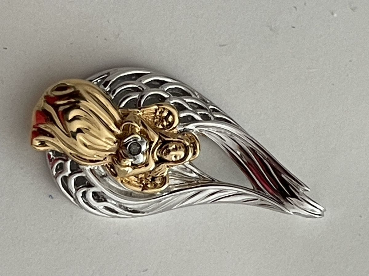Ciondoli: Pendentif ange argent et or diamant  – Usato da Worben venduto da benit.drn 7