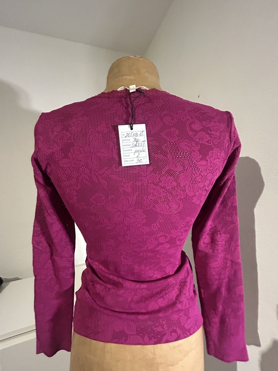 Top: Top dentelle taille 36 fushia – Usato da chamoson venduto da agr_y2m5 1