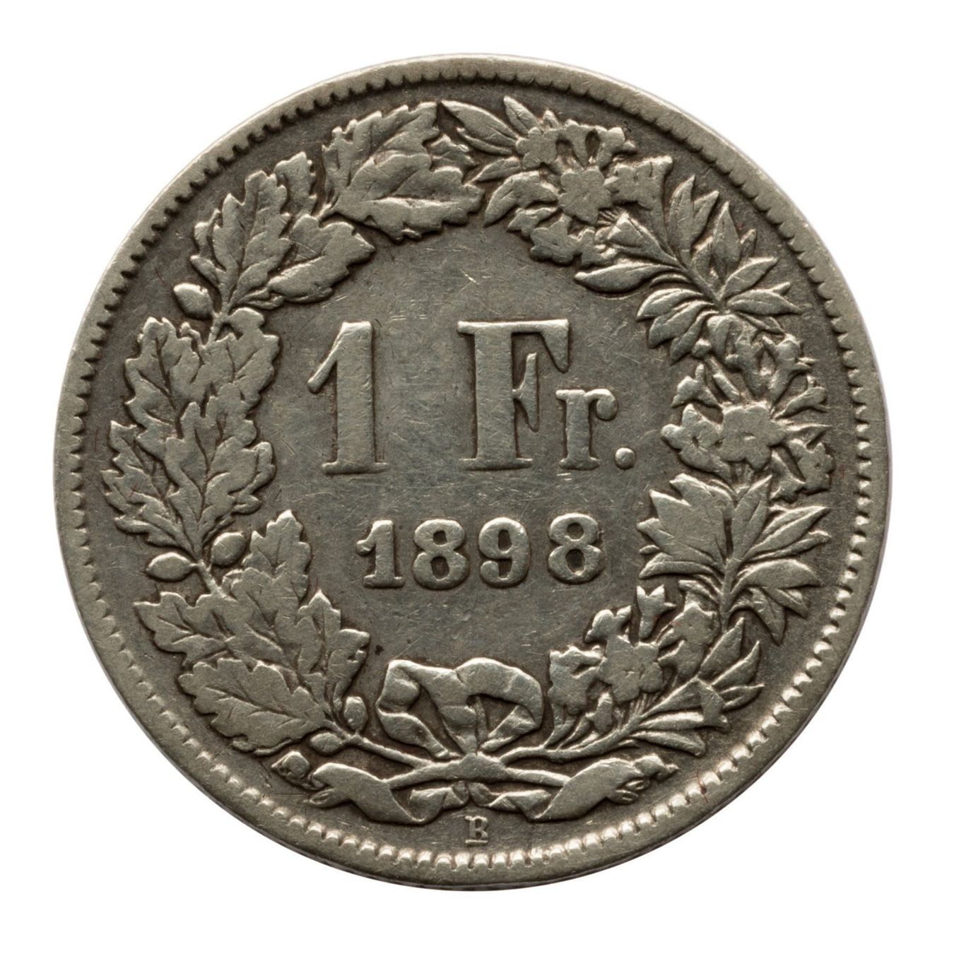 Tutti le monete: Schweiz - 1 Franken - 1898 - Silber – Usato da Rotkreuz venduto da Swiss-Coins