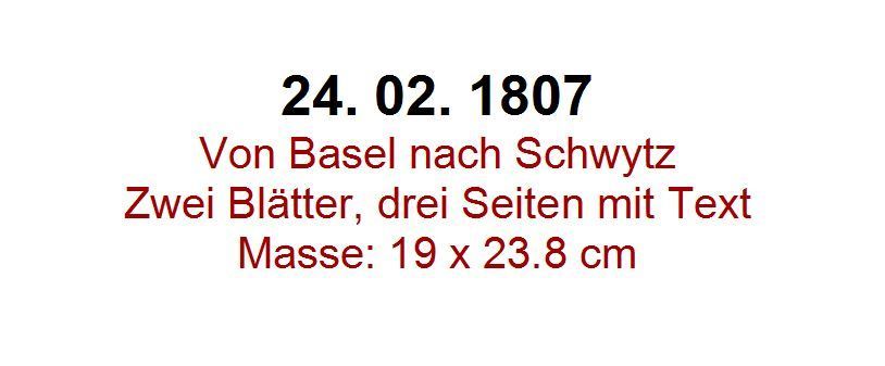 Alle Briefmarken: Basel - Schwytz 1807 – Gebraucht aus Flamatt von samowarow 1