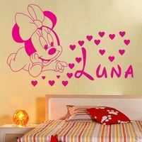 Wandtattoo Minnie Baby - Farbe + Name nach Wahl