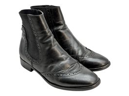 Bottines BALENCIAGA style Richelieu cuir noir, pointure 37.5