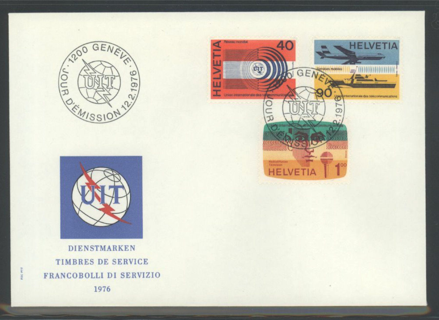 Tutti i francobolli: 1976 FDC, UIT (D XI) Ergänzungswerte – Usato da Willisau venduto da Vollstempel