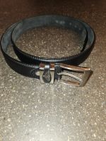 Gürtel schwarz 125cm Leder mit Schnalle gebraucht