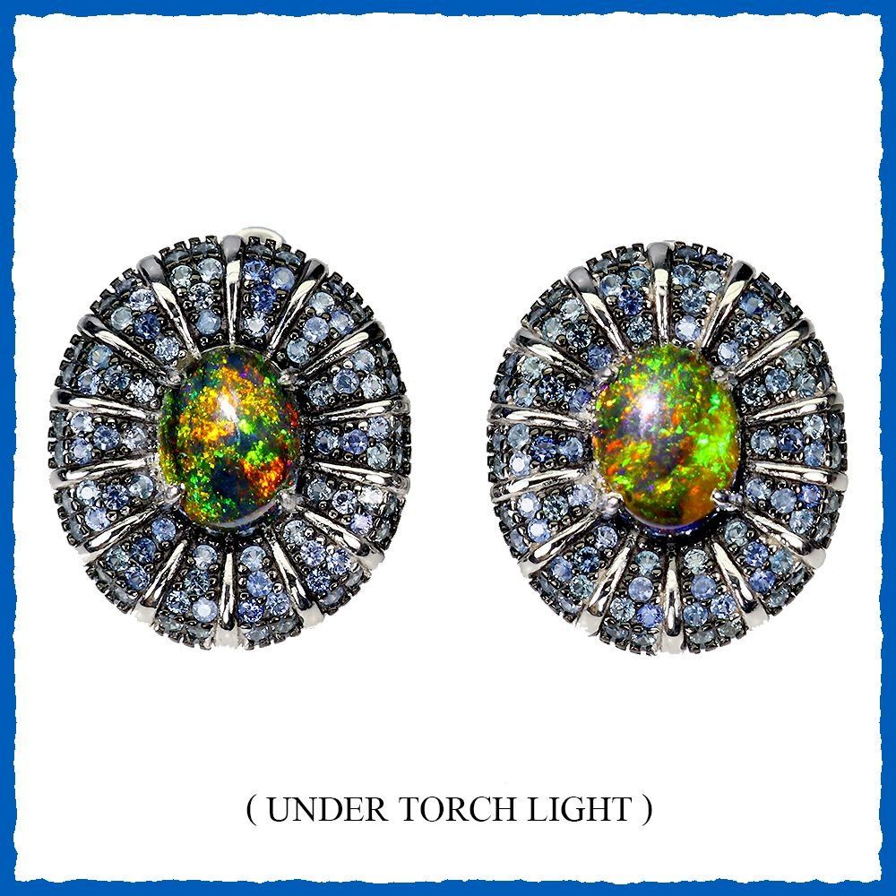 Orecchini pendenti & Orecchini a lobo: Schwarzer Opal - Saphir 925 Silber Ohrringe – Nuovo e nell'imballaggio originale da Oberglatt ZH venduto da Goldfee1 3