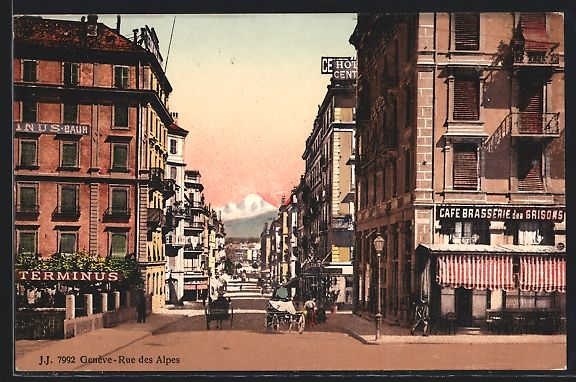 Ansichtskarten: AK Genève, Rue des Alpes – Gebraucht aus Berlin von bartko-reher
