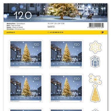 Tutti i francobolli: Weinachten A-Post Briefmarken à CHF 1.20  1 Bogen – Nuovo e nell'imballaggio originale da Eschenbach SG venduto da craniums