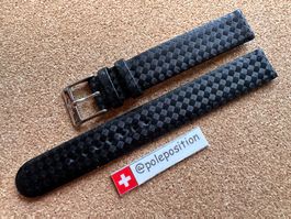 14mm Kaufmann Techno Leder schwarz, Uhrenband Ersatzarmband
